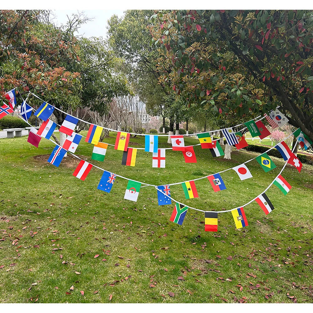2026 42pcs world Country Flag 14x21cm NEW Football cup Countries Flag Bunting National String Banner Event Garlands decoration