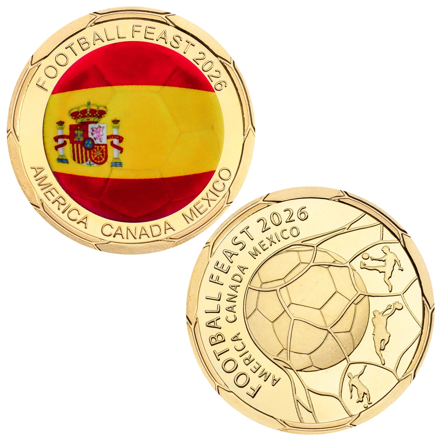 2026 Football Feast Commemorative Coin World Soccer Game Challenge Coin Souvenir Holiday Birthday Gifts for Fans Collectors ﻿