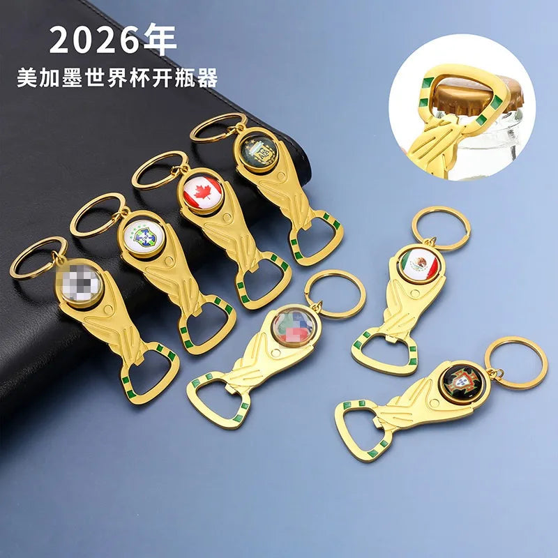 2026 US-Canada-Mexico World Cup Bottle Opener Keychain Fan Tavern World Cup Small Gifts