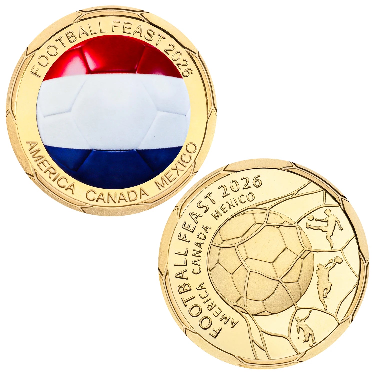 2026 Football Feast Commemorative Coin World Soccer Game Challenge Coin Souvenir Holiday Birthday Gifts for Fans Collectors ﻿