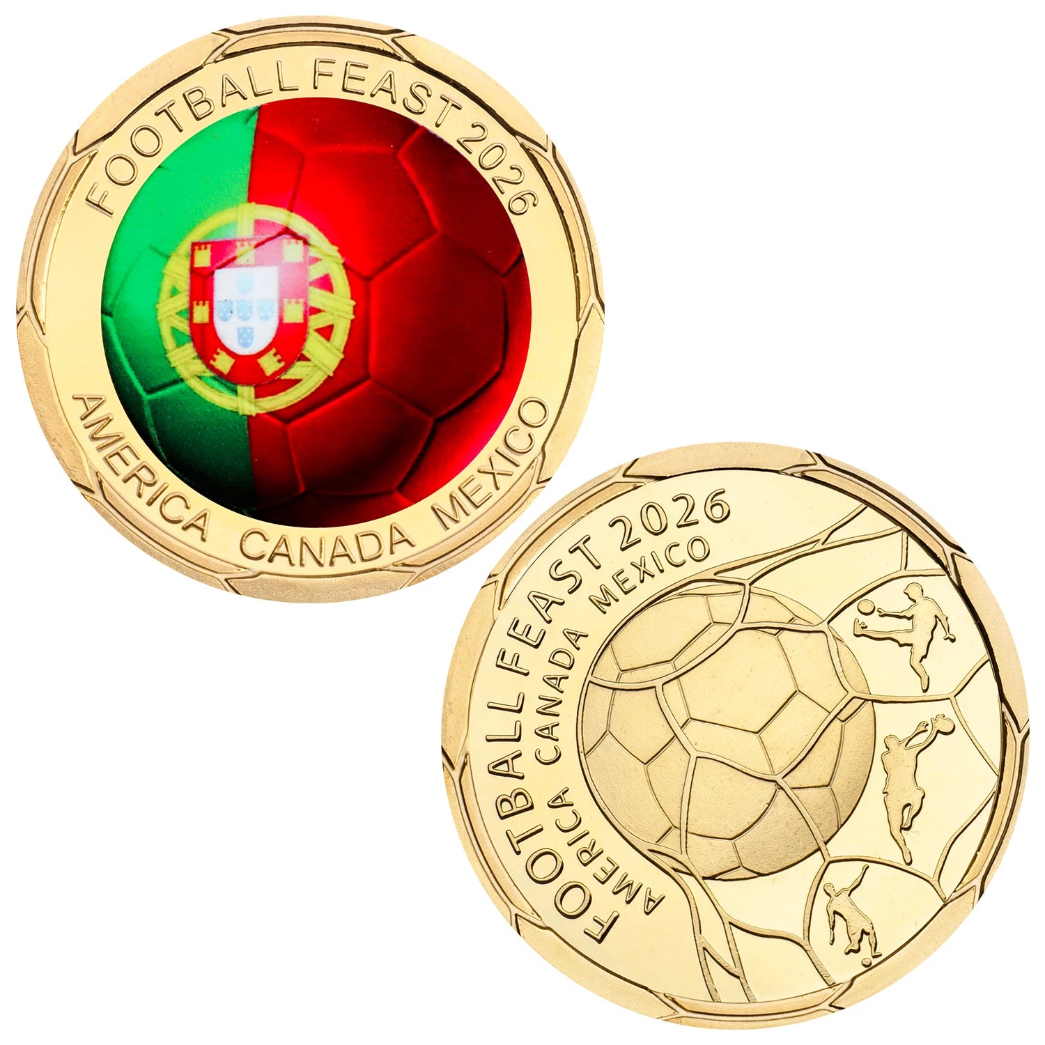 2026 Football Feast Commemorative Coin World Soccer Game Challenge Coin Souvenir Holiday Birthday Gifts for Fans Collectors ﻿