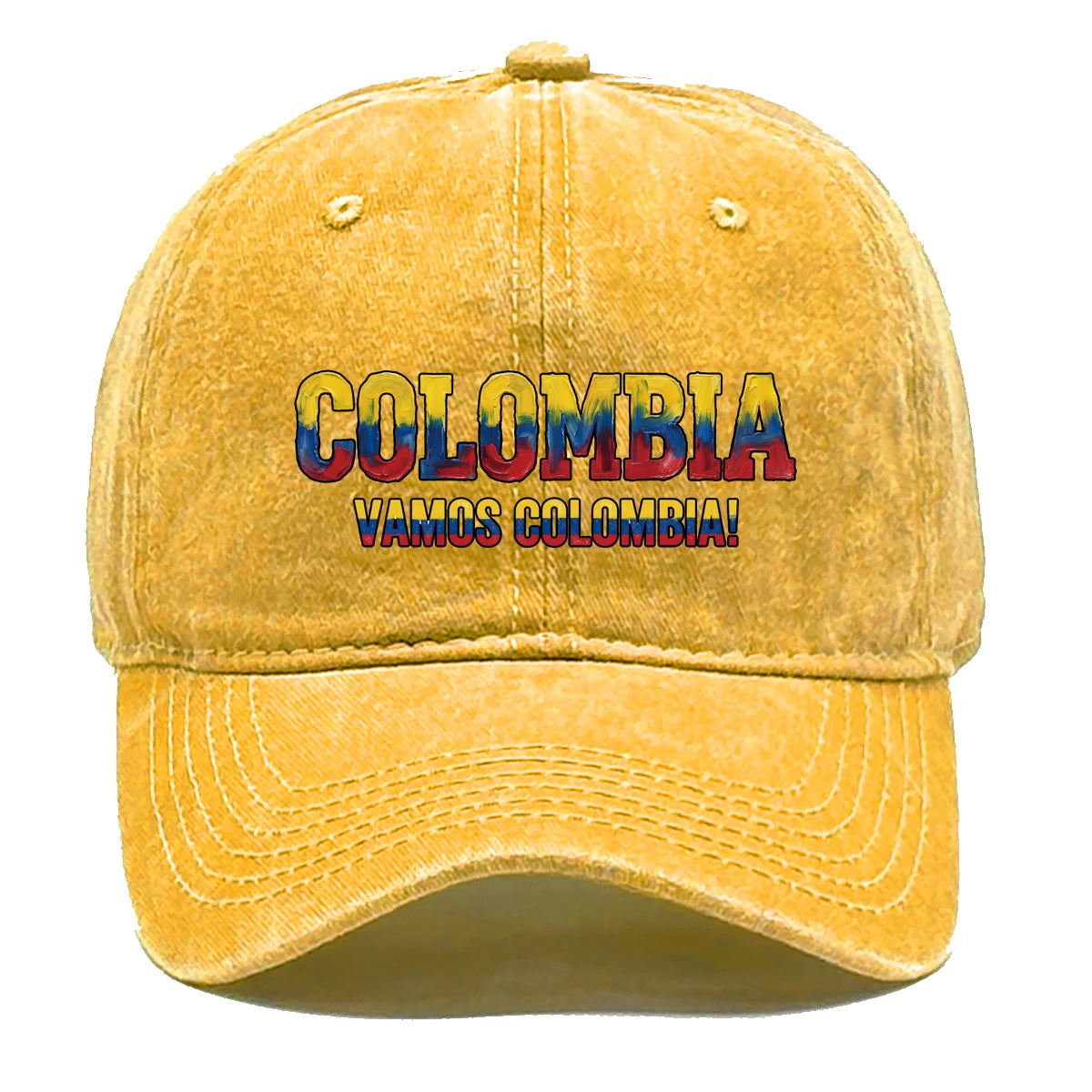 Adjustable Sun Hat With 2026 World Cup "VAMOS COLOMBIA" Printed Snapback Baseball Cap Unisex Solid Color Casual Sports Cap Gifts