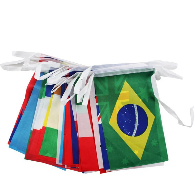 2026 42pcs world Country Flag 14x21cm NEW Football cup Countries Flag Bunting National String Banner Event Garlands decoration
