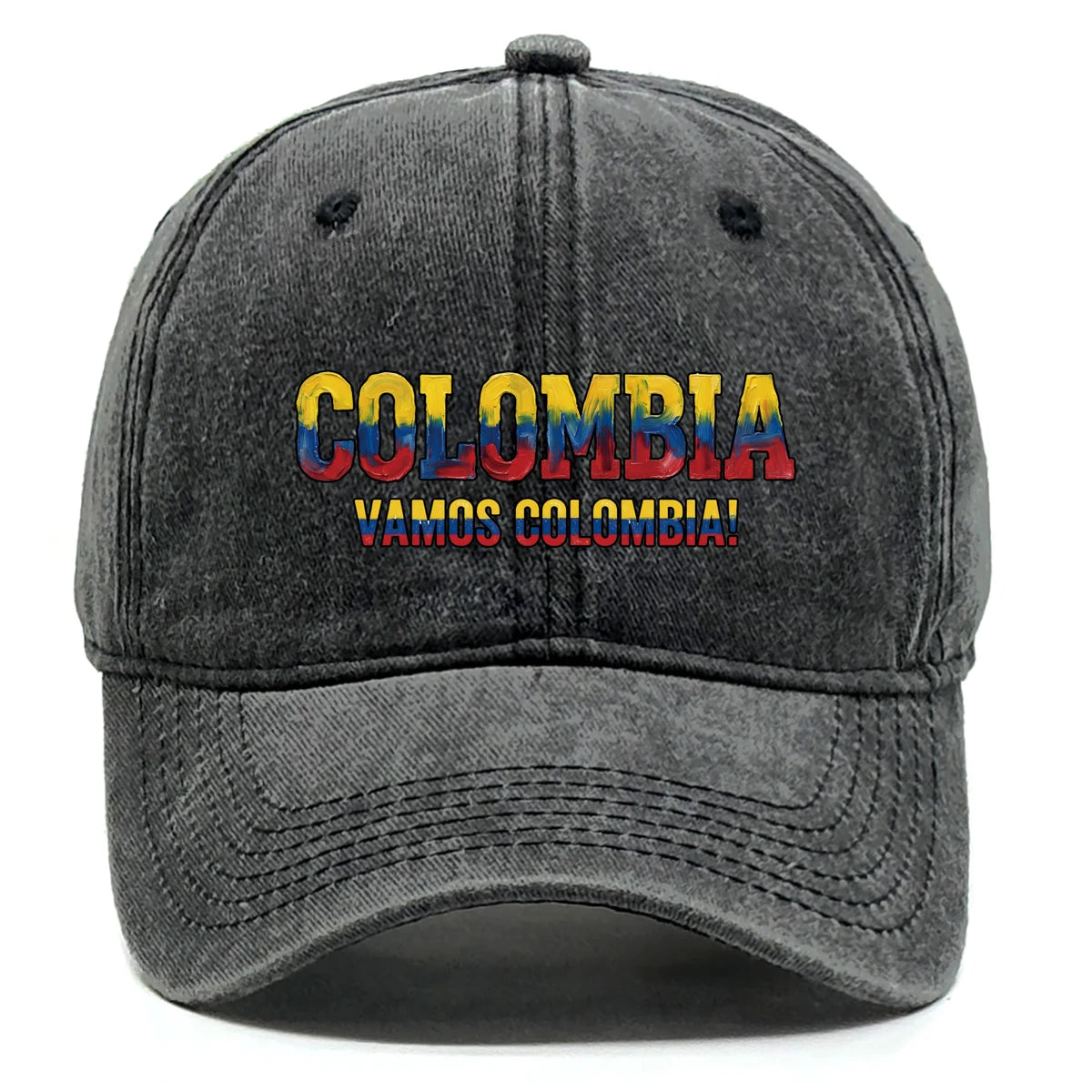 Adjustable Sun Hat With 2026 World Cup "VAMOS COLOMBIA" Printed Snapback Baseball Cap Unisex Solid Color Casual Sports Cap Gifts