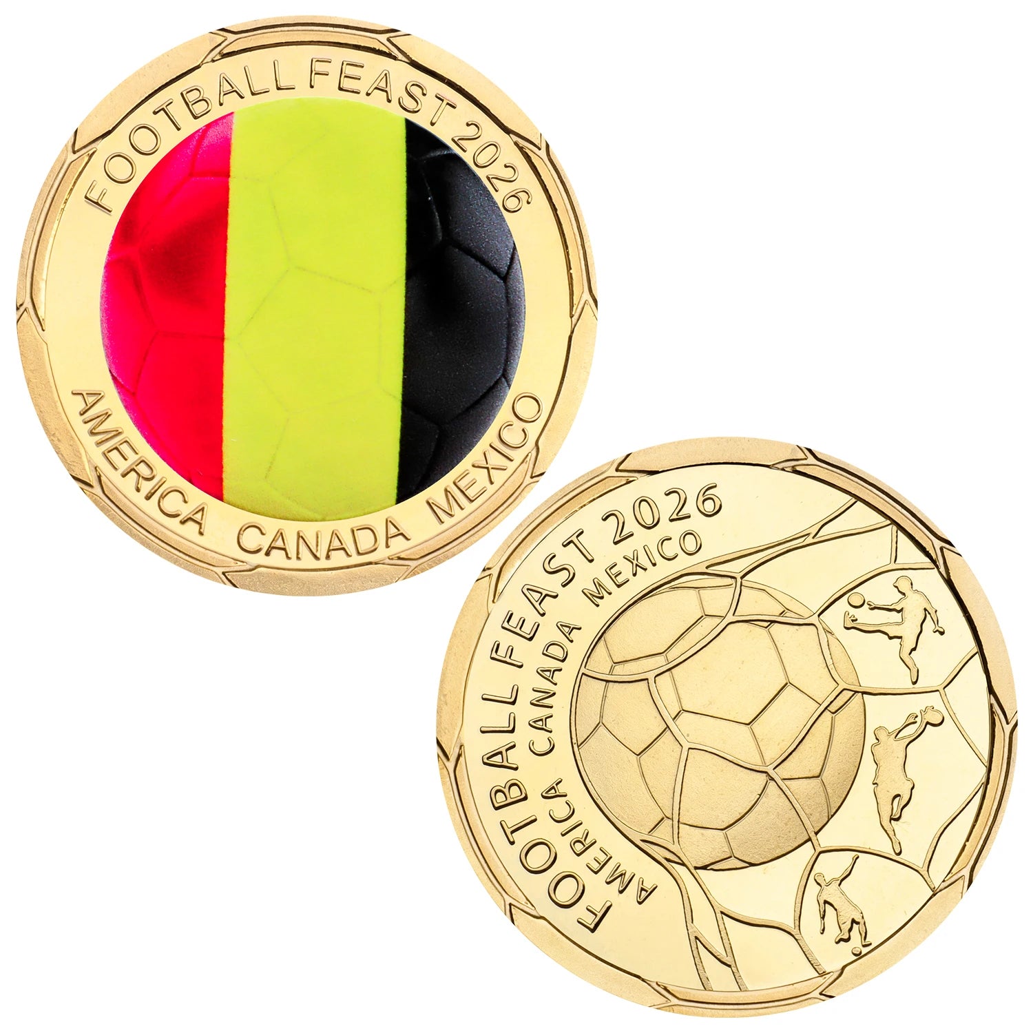 2026 Football Feast Commemorative Coin World Soccer Game Challenge Coin Souvenir Holiday Birthday Gifts for Fans Collectors ﻿