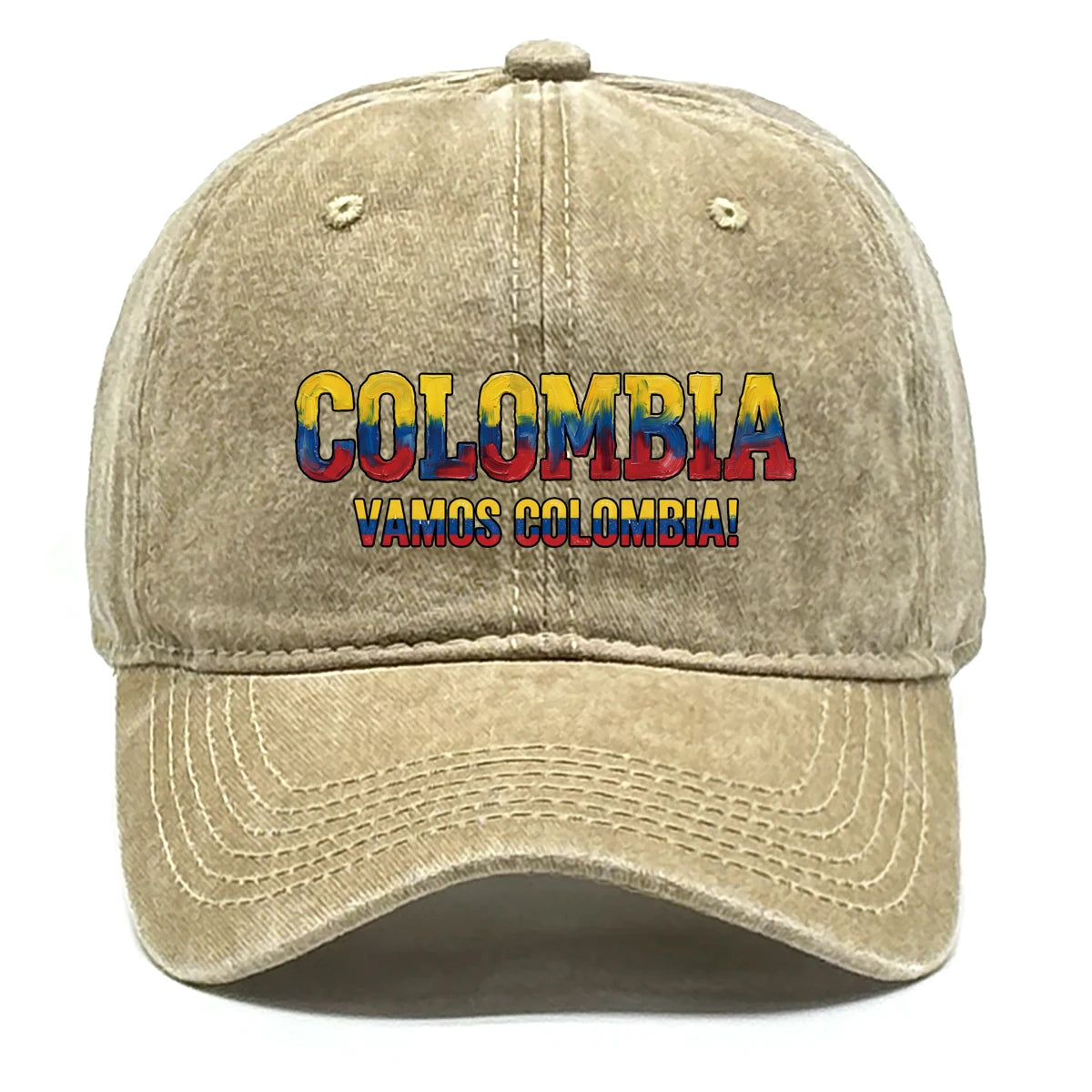 Adjustable Sun Hat With 2026 World Cup "VAMOS COLOMBIA" Printed Snapback Baseball Cap Unisex Solid Color Casual Sports Cap Gifts