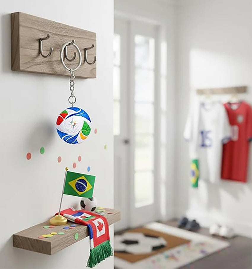 2PCS 1:1 Replica  Soccer Ball Keychain 1.5", Sports Football Pendant for Men Fans Backpack Charm Gift