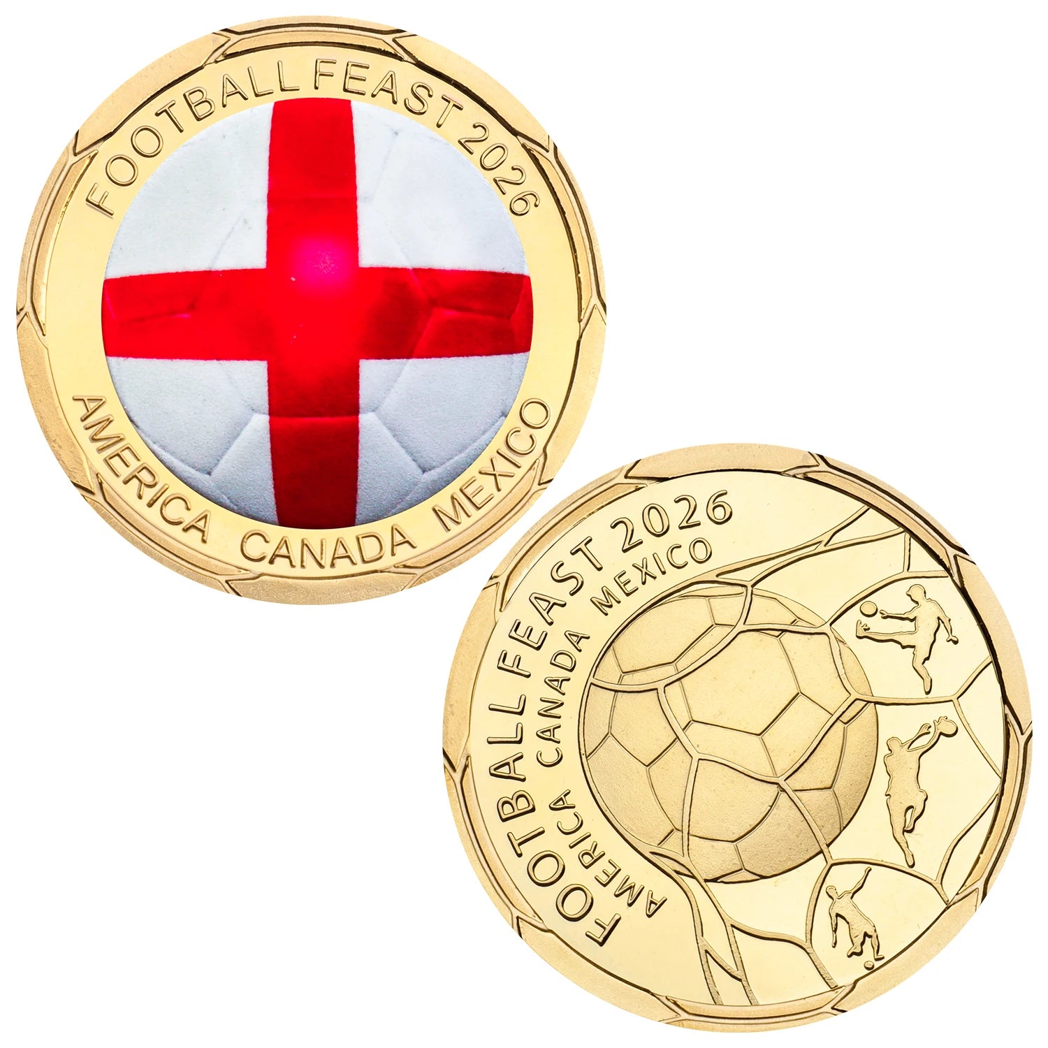 2026 Football Feast Commemorative Coin World Soccer Game Challenge Coin Souvenir Holiday Birthday Gifts for Fans Collectors ﻿