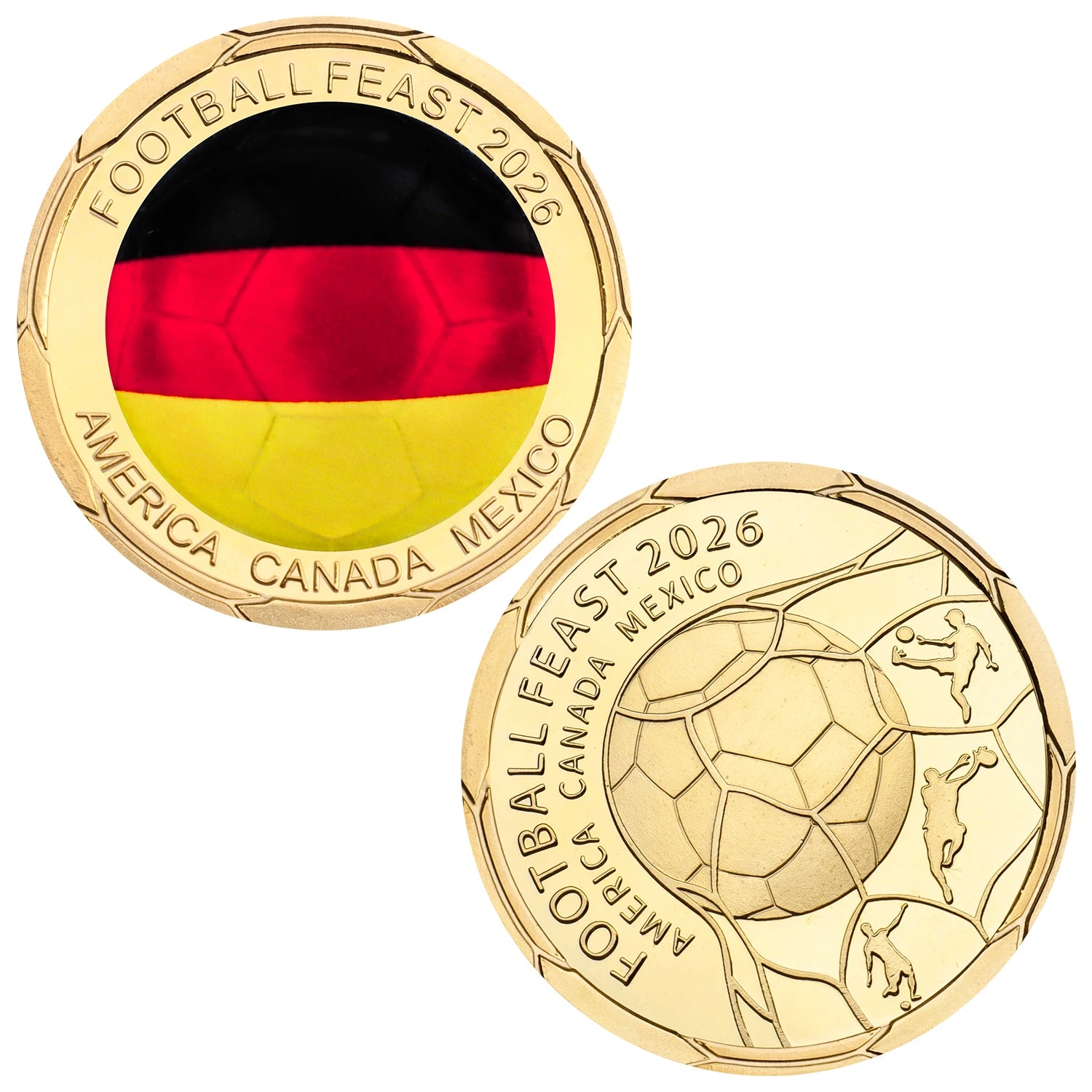 2026 Football Feast Commemorative Coin World Soccer Game Challenge Coin Souvenir Holiday Birthday Gifts for Fans Collectors ﻿
