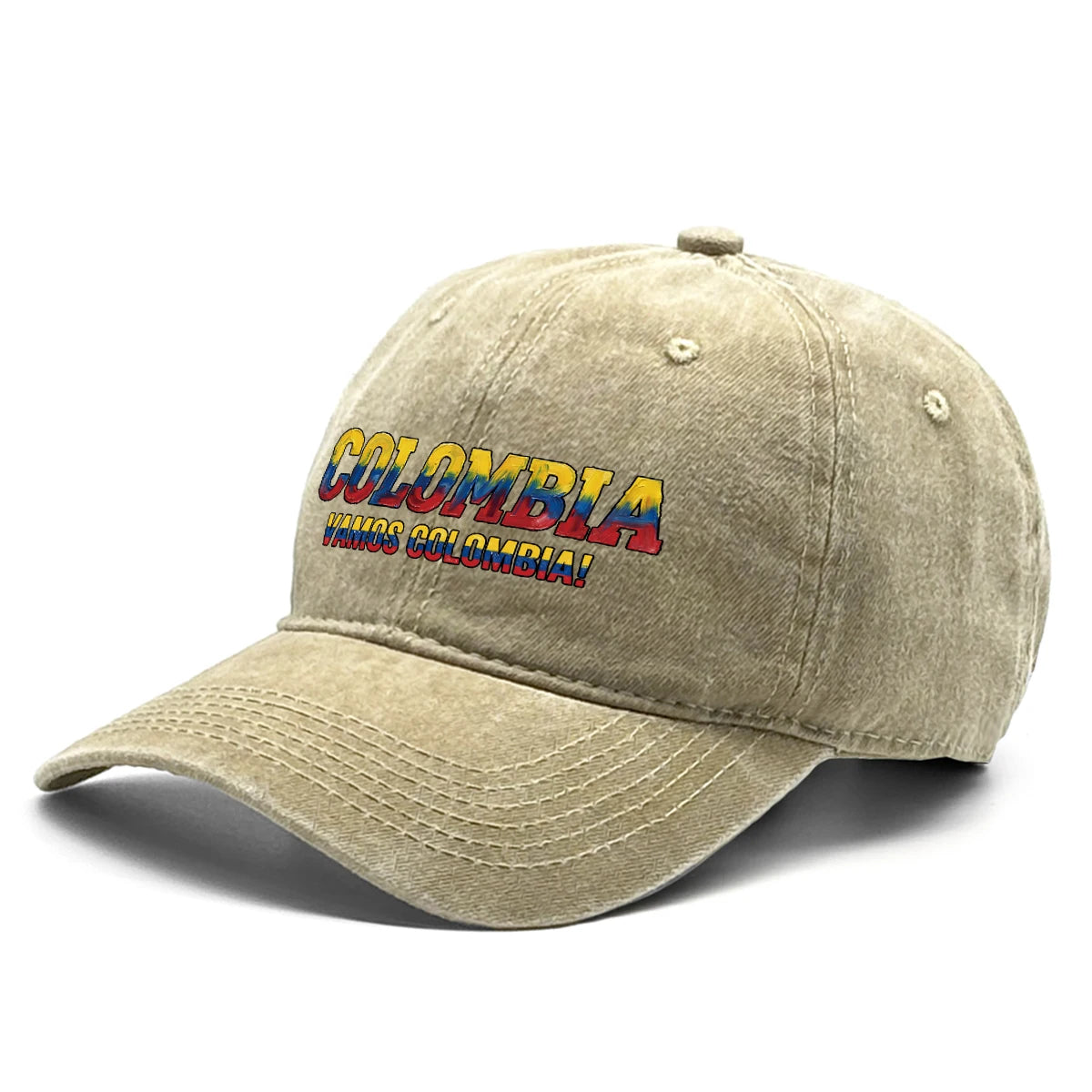 Adjustable Sun Hat With 2026 World Cup "VAMOS COLOMBIA" Printed Snapback Baseball Cap Unisex Solid Color Casual Sports Cap Gifts