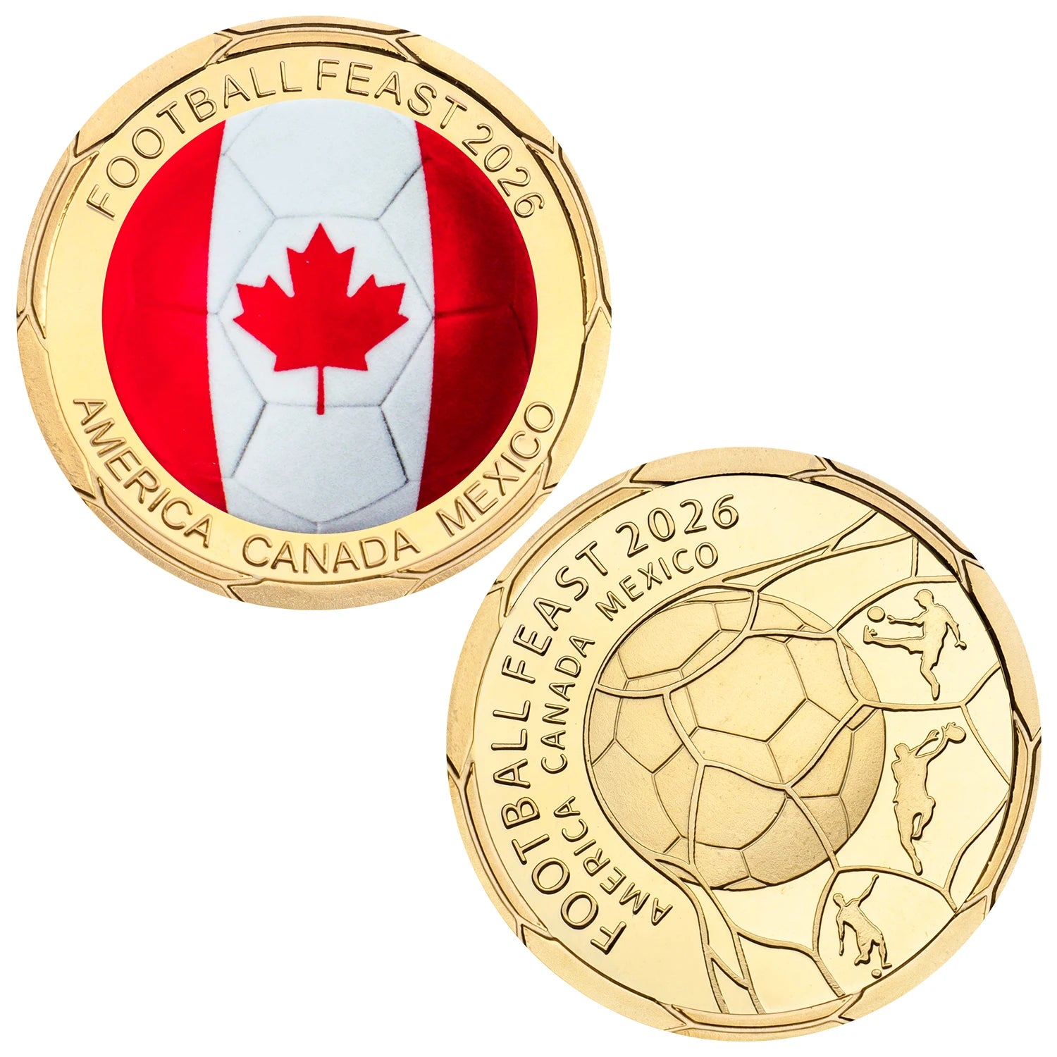 2026 Football Feast Commemorative Coin World Soccer Game Challenge Coin Souvenir Holiday Birthday Gifts for Fans Collectors ﻿